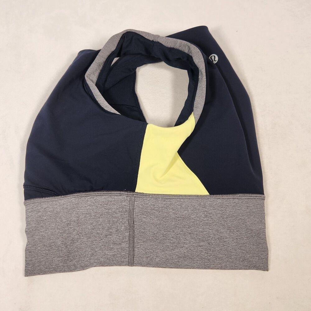 Lululemon Kick Serve Sweat Bra Sz 4 Women’s Sportsbra Blue Gray Luxtreme - Picture 3 of 7